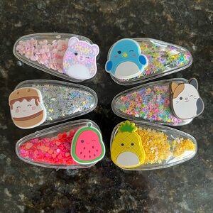 Squishmallow Colorful Animal and Fruit Hair Clips Set